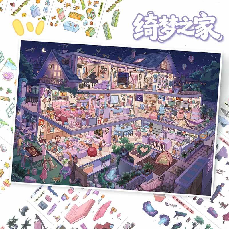 Verdant Home DIY 3D Scene Stickers With Guide Lines(L)