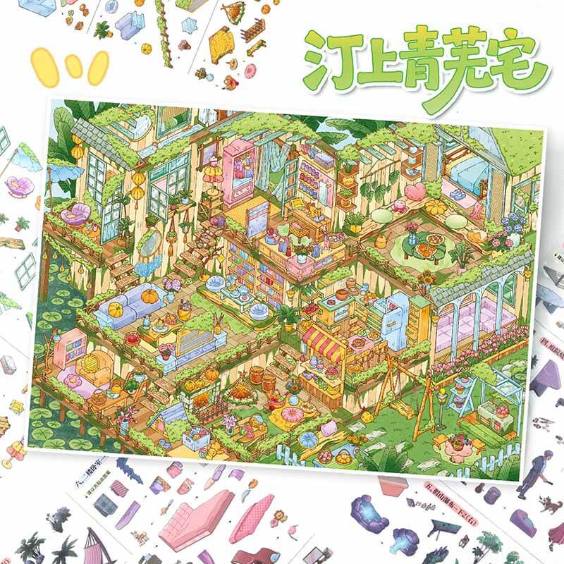 Verdant Home DIY 3D Scene Stickers With Guide Lines(L)