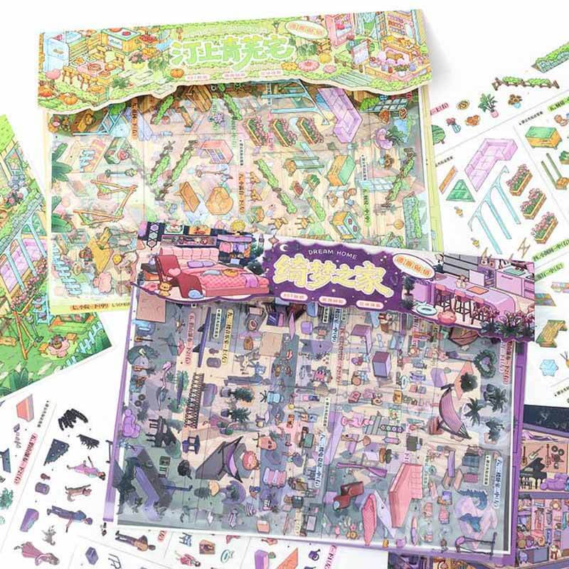 Verdant Home DIY 3D Scene Stickers With Guide Lines(L)