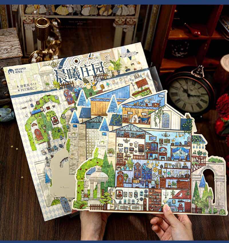 Vintage Manor DIY 3D Scene Stickers With Guide Lines(XXL)
