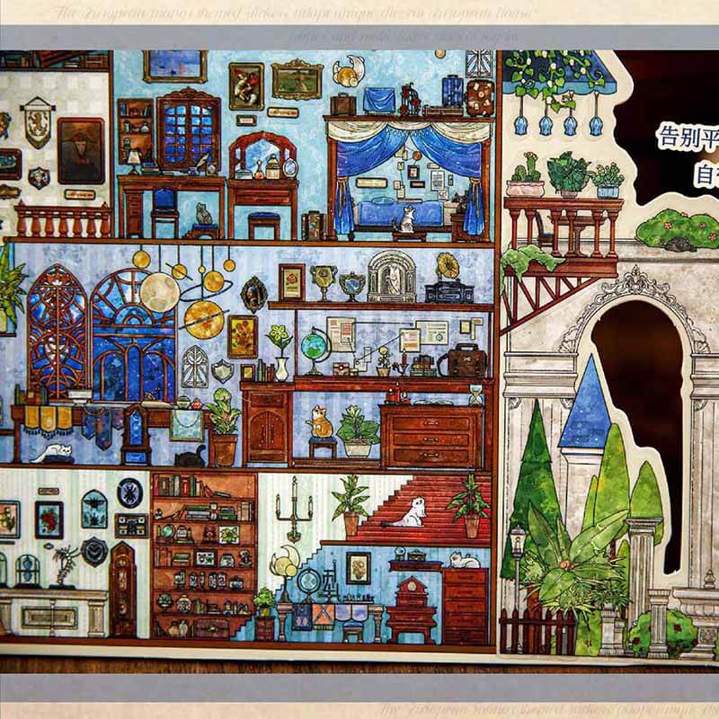 Vintage Manor DIY 3D Scene Stickers With Guide Lines(XXL)