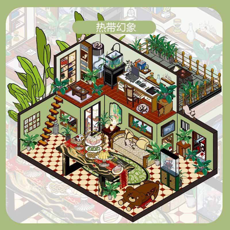 Vintage Wonders DIY 3D Scene Stickers 4 Cute Miniature Scenes (M)