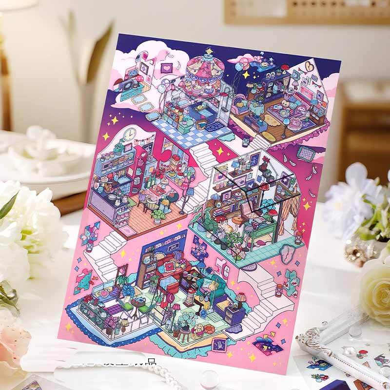 Wanderlight Series DIY 3D Scene Stickers 2 Cute Miniature Scenes(L)