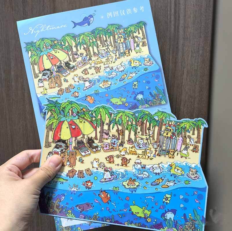 Wander with Heart DIY 3D Scene Stickers 4 Cute Miniature Scenes(L)