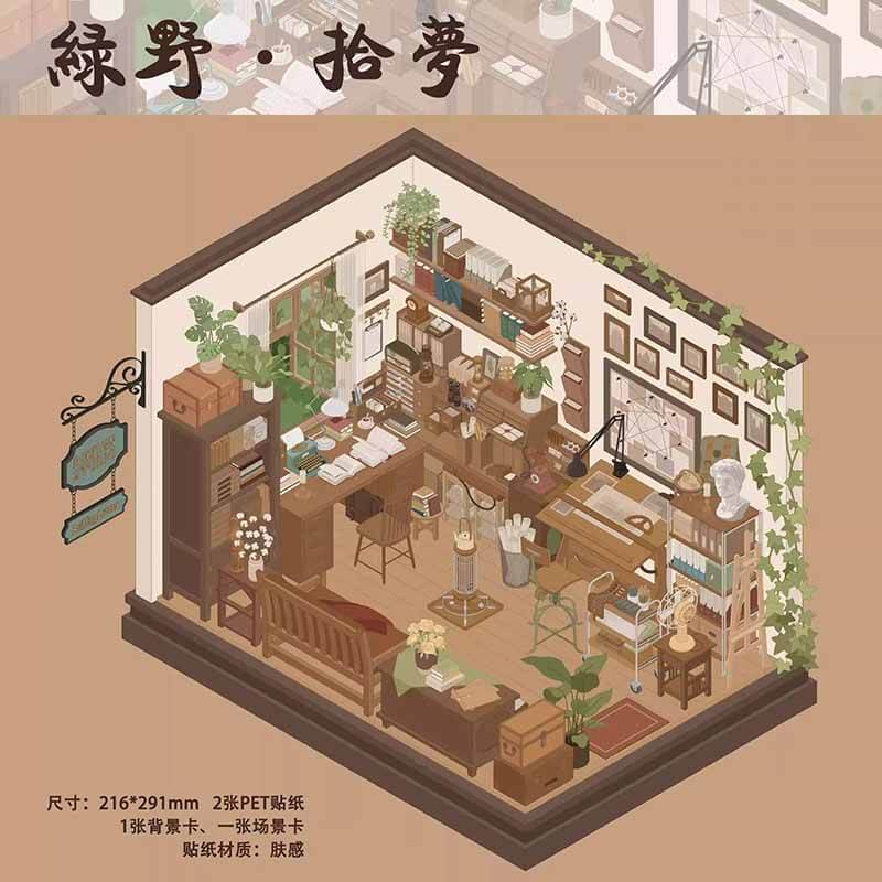 Warm Haven DIY 3D Scene Stickers 2 Cute Miniature Scenes(L)