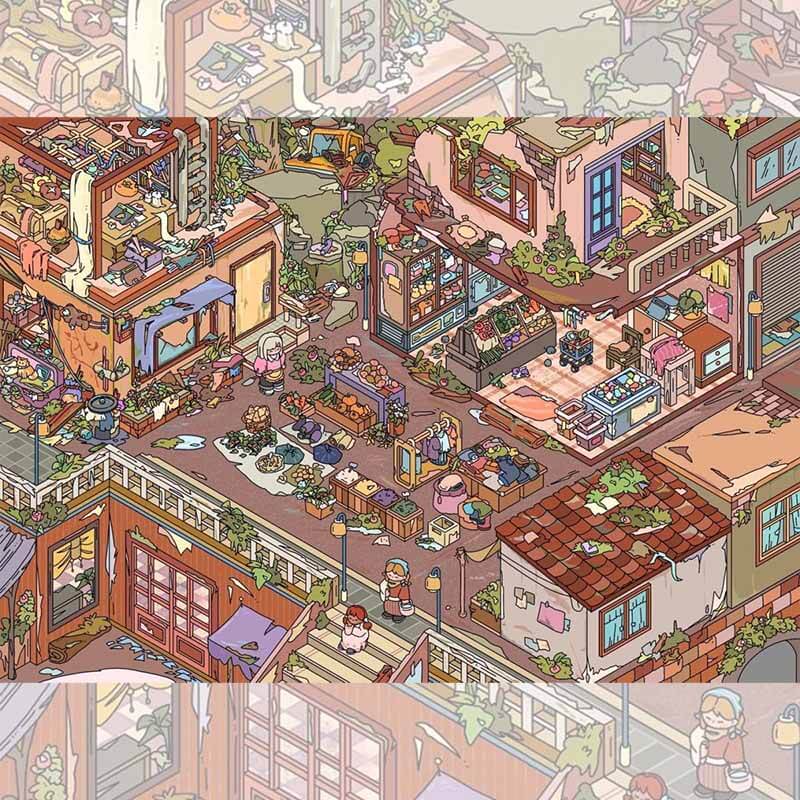Wasteland Chronicle DIY 3D Scene Stickers 3 Cute Miniature Scenes(XL)