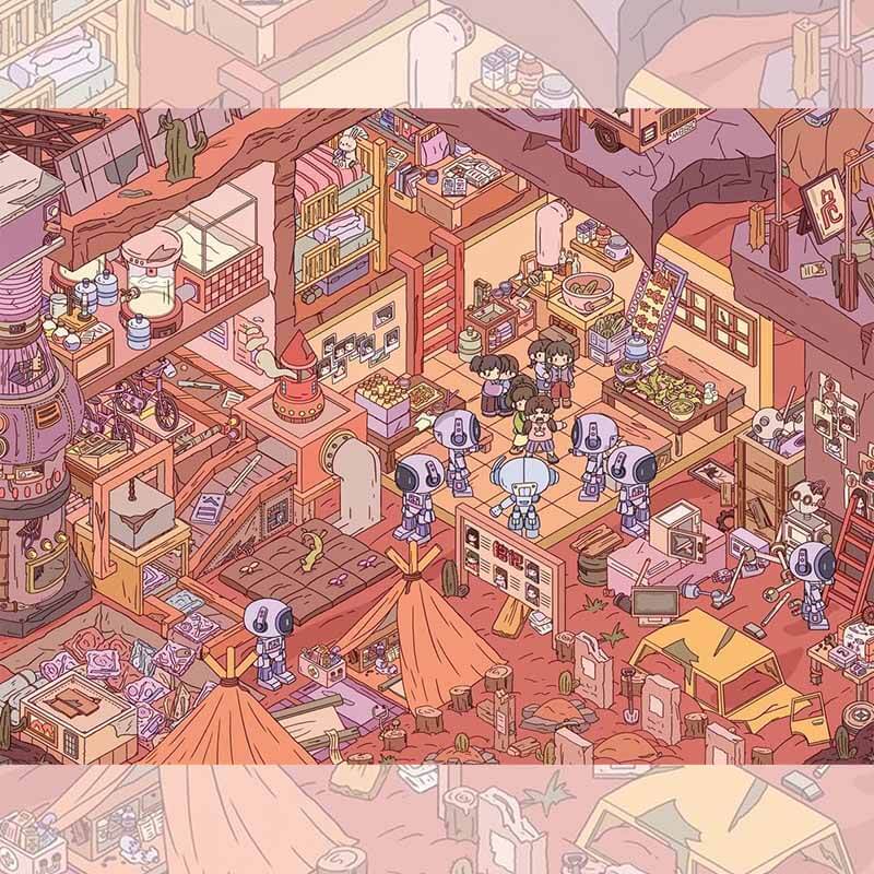Wasteland Chronicle DIY 3D Scene Stickers 3 Cute Miniature Scenes(XL)