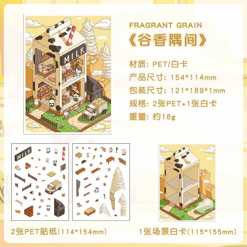 Wayfarer Sanctum DIY 3D Scene Stickers 4 Cute Miniature Scenes(S)