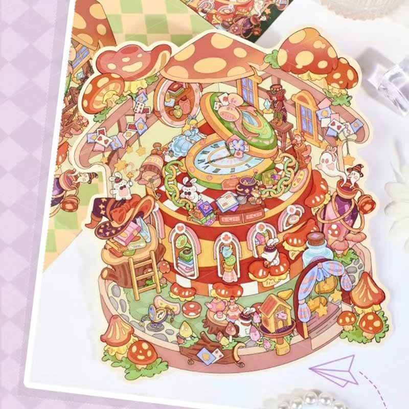 Whimsical Hour DIY 3D Scene Stickers 2 Cute Miniature Scenes(L)