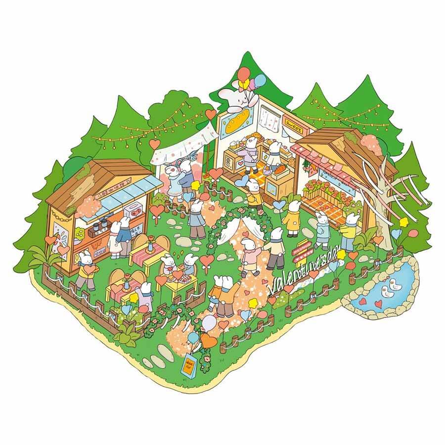 Whimsical World DIY 3D Scene Stickers 4 Cute Miniature Scenes(L)