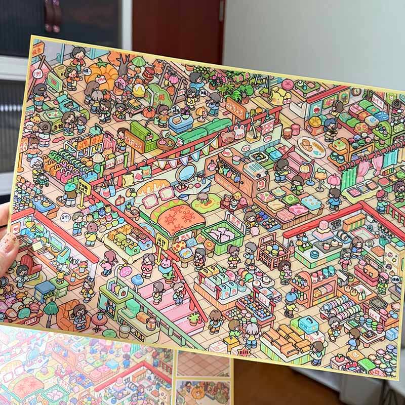 Whimsy Alley DIY 3D Scene Stickers 4 Cute Scenes(L)