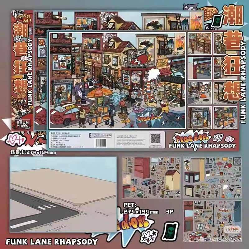 Whimsy Alley DIY 3D Scene Stickers 4 Cute Scenes(L)