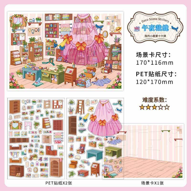 Whimsy Chamber DIY 3D Scene Stickers 4 Cute Scenes(S)