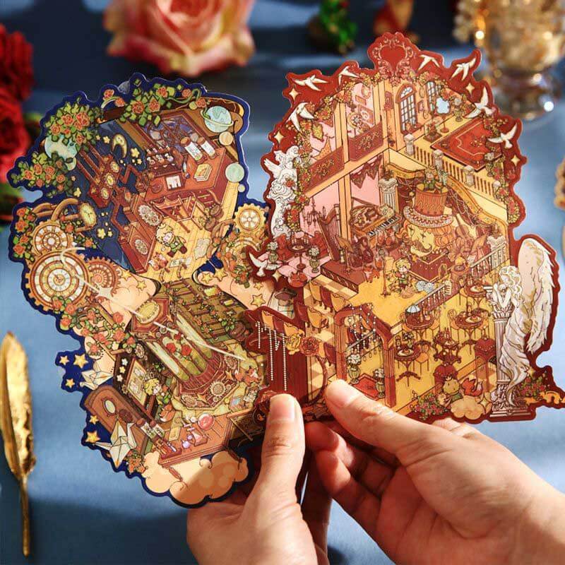 Whimsy Realms DIY 3D Scene Stickers 4 Cute Miniature Scenes