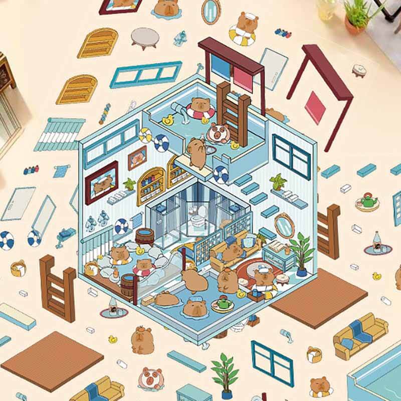 Whimsy Retreats DIY 3D Scene Stickers 4 Cute Miniature Scenes(S)