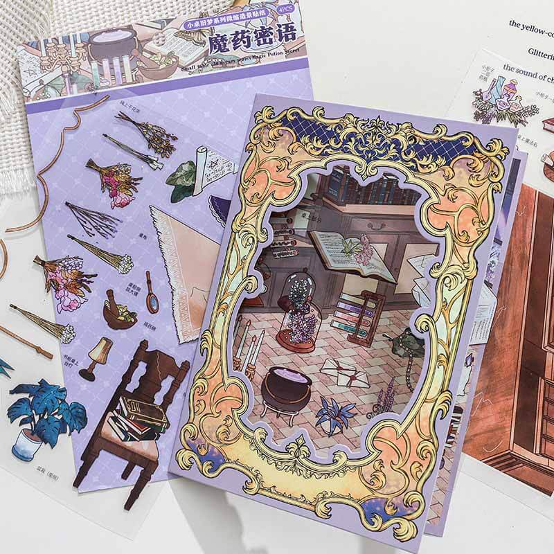 Whispered Elixirs DIY 3D Scenes Sticker 2 Cute Miniature Scenes(L)