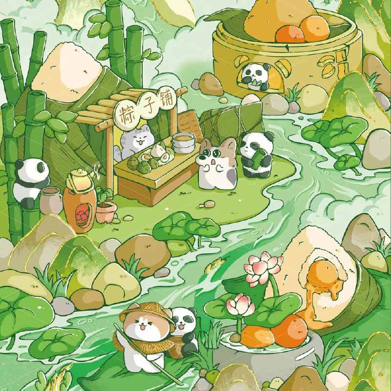 Whispering Shore DIY 3D Scene Stickers 4 Cute Miniature Scenes(L)