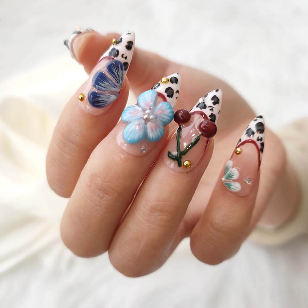 Beauty Art Garden Press On Nails Wild Cherry Blossom 54