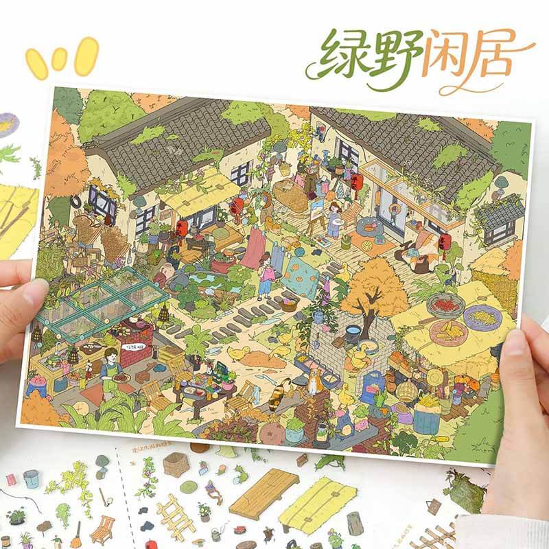 Wild Retreat DIY 3D Scene Stickers With Guide Lines(L)