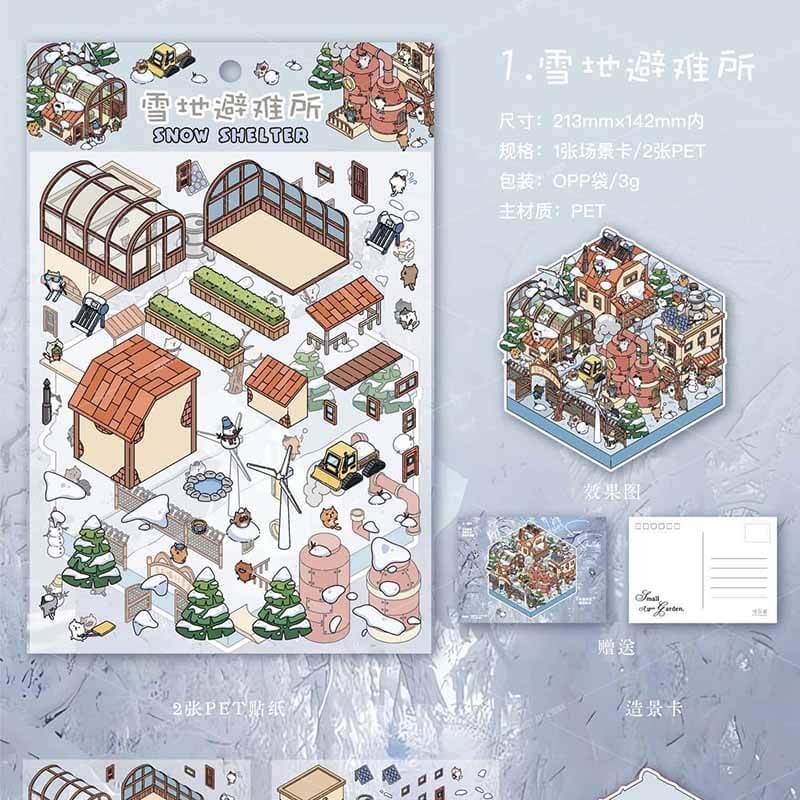 Wilderness Haven DIY 3D Scene Stickers 4 Cute Miniature Scenes(S)