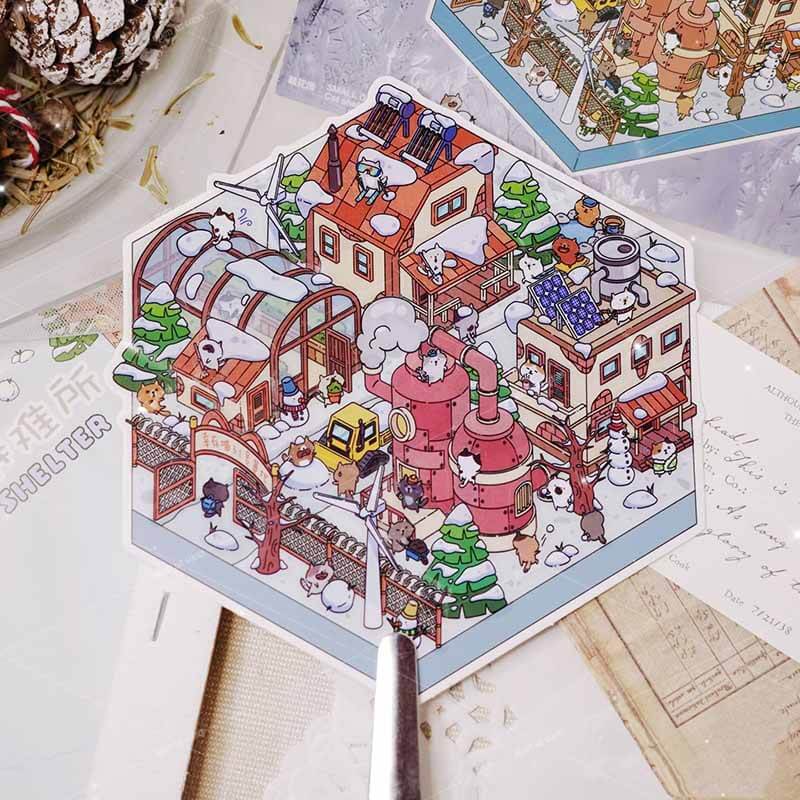 Wilderness Haven DIY 3D Scene Stickers 4 Cute Miniature Scenes(S)