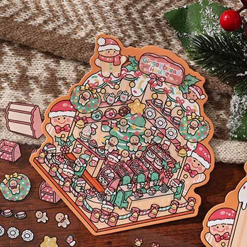 Winter Christmas DIY 3D Scene Stickers 4 Cute Scenes(S)