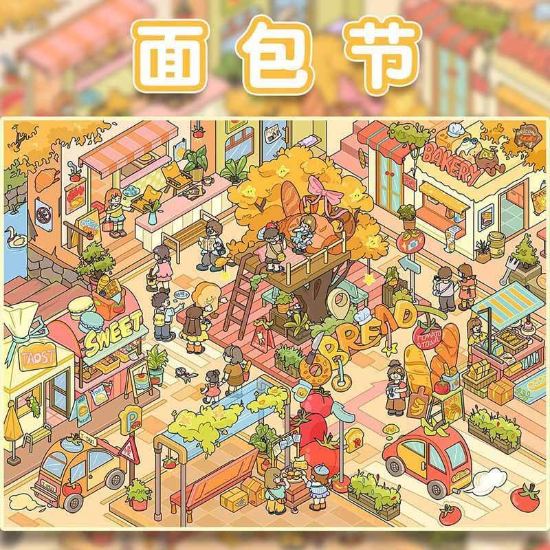 Winter Fest DIY 3D Scene Stickers 4 Cute Scenes(L)