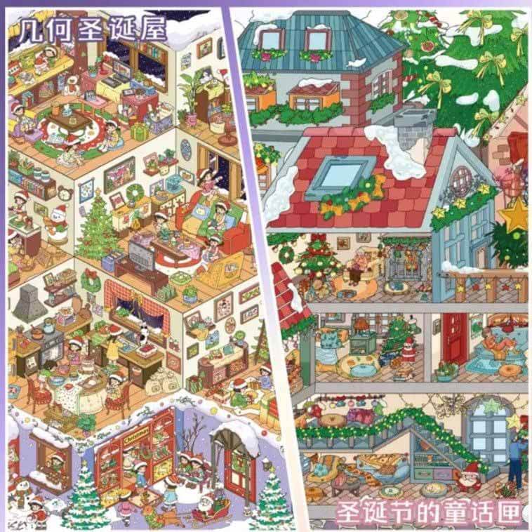 Winter Tale Build DIY 3D Scenes Sticker 4 Cute Scenes(L)