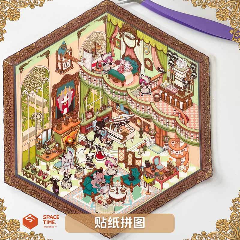 Wolfe family DIY 3D Scene Stickers 4 Cute Miniature Scenes