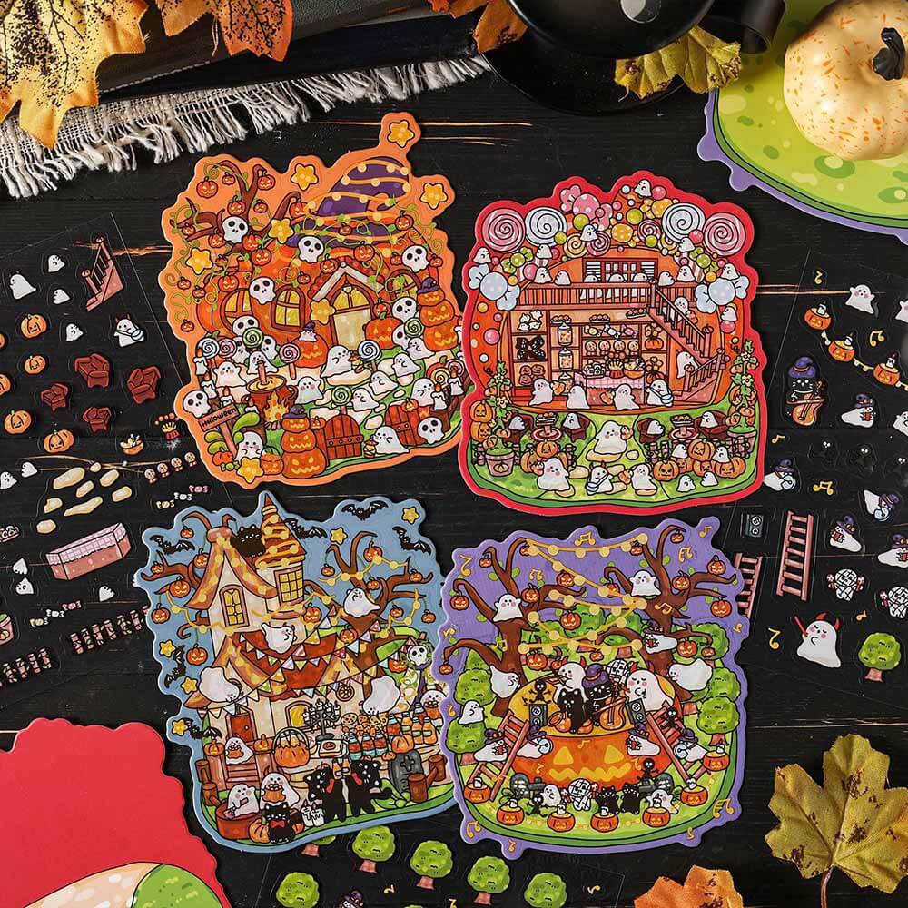 Wonder Carnival DIY 3D Scene Stickers 4 Cute Miniature Scenes(S)
