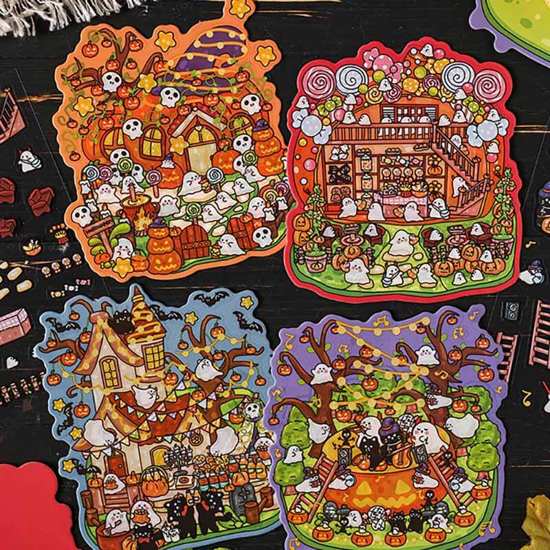 Wonder Carnival DIY 3D Scene Stickers 4 Cute Miniature Scenes(S)
