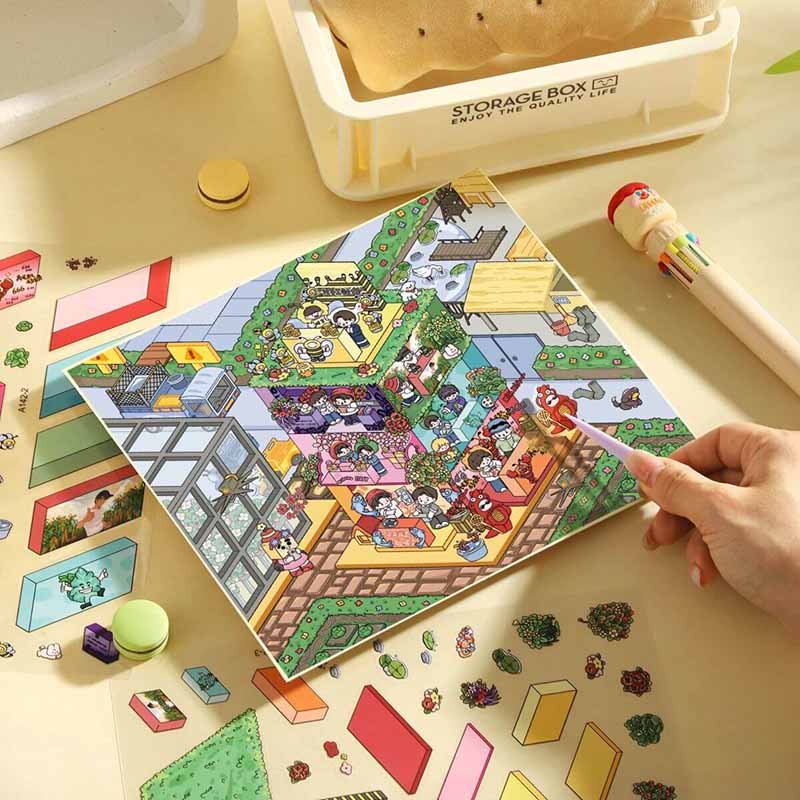 Wonder Transit DIY 3D Scene Stickers 3 Cute Miniature Scenes(L)