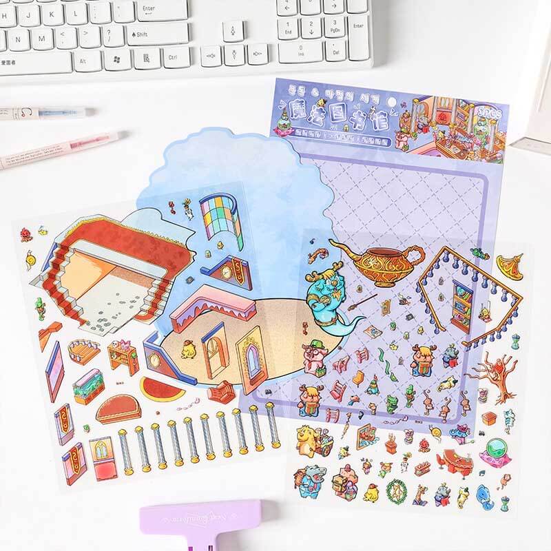 Wonders of Magic DIY 3D Scene Stickers 4 Cute Miniature Scenes(L)