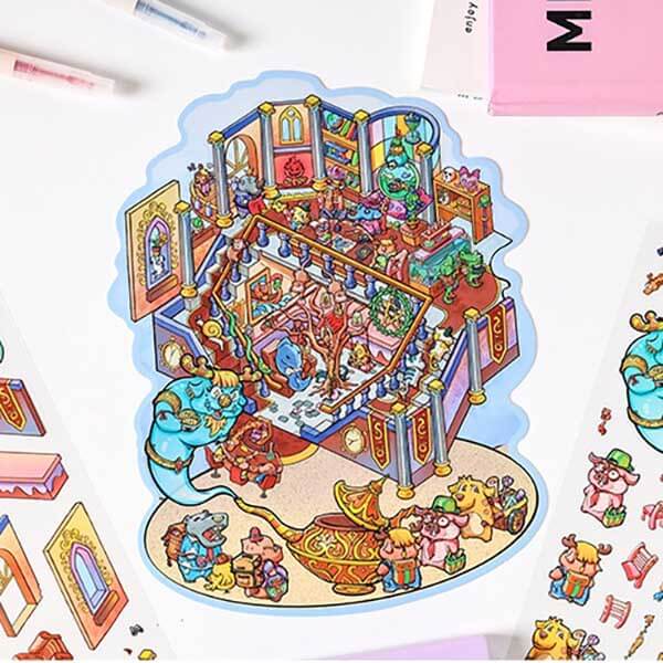 Wonders of Magic DIY 3D Scene Stickers 4 Cute Miniature Scenes(L)