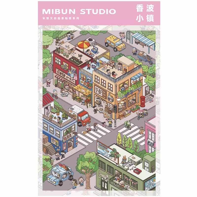 Wooden Sunshine DIY 3D Scene Stickers 3 Cute Miniature Scenes(XL)