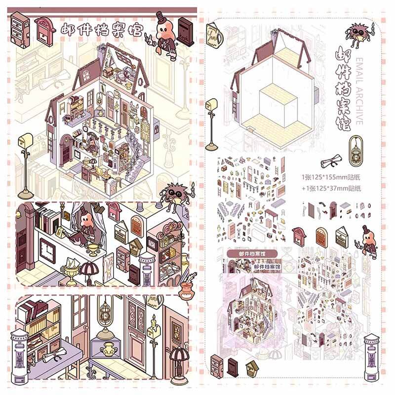 Woodland Atelier DIY 3D Scene Stickers 4 Cute Scenes(S)