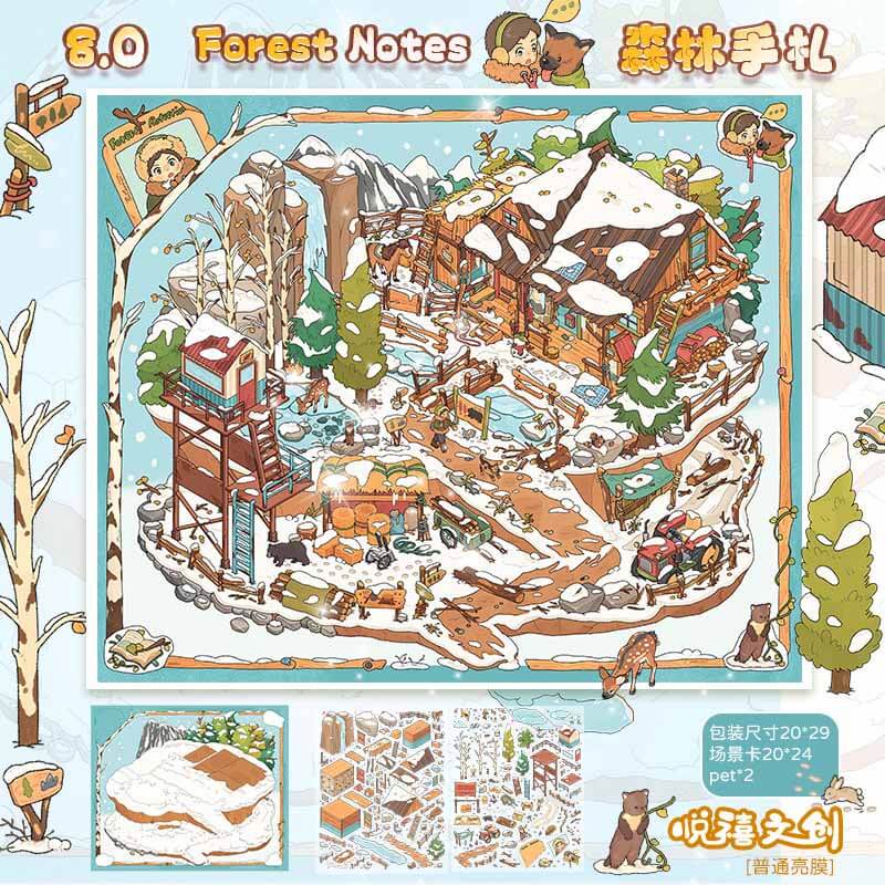 Woodland Escapes DIY 3D Scene Stickers 4 Cute Scenes(L)