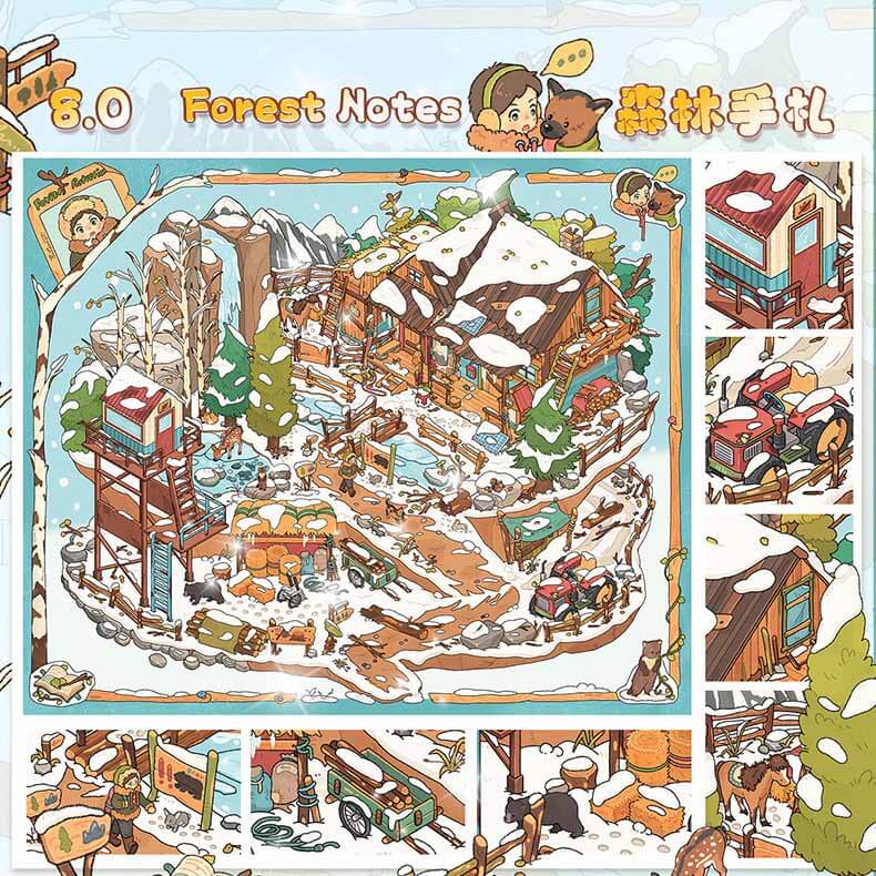 Woodland Escapes DIY 3D Scene Stickers 4 Cute Scenes(L)