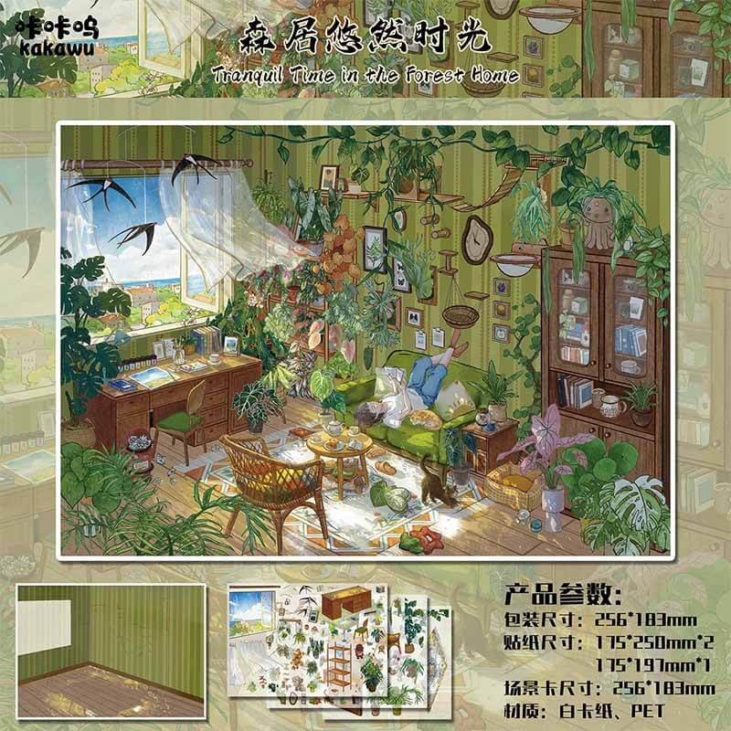 Woodland Slow Living DIY 3D Scene Stickers 4 Cute Scenes(xL)