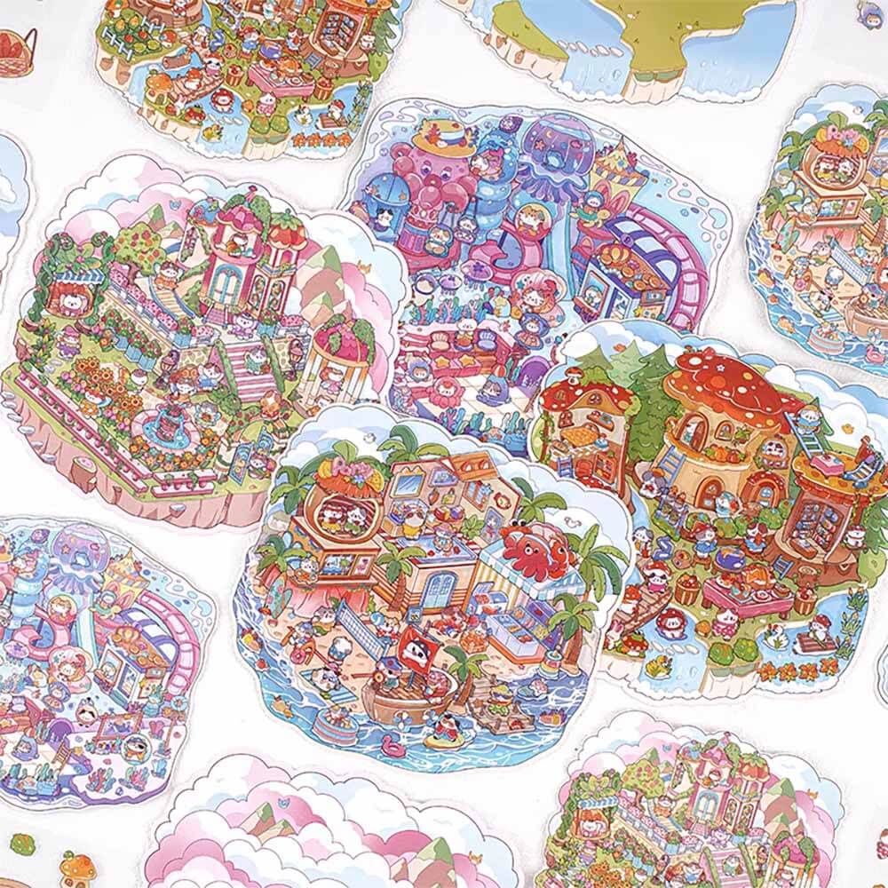 Meow Dreams DIY 3D Scene Stickers - 4 Cute Miniature Scenes