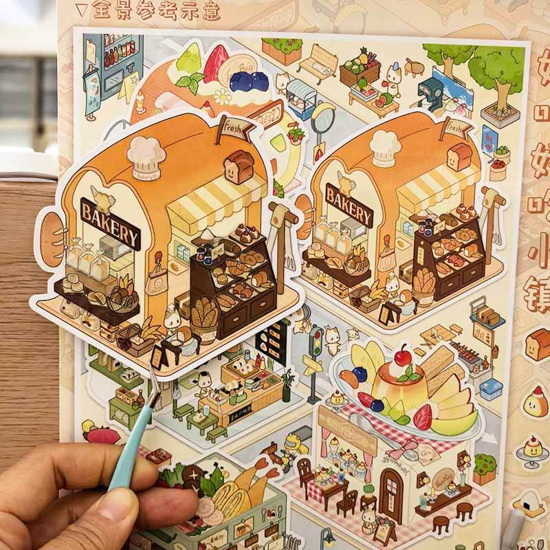 Yummy Town DIY 3D Scene Stickers Cute Miniature Scenes(L)