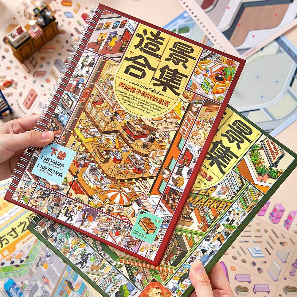 City Collection Book DIY 3D Scene Stickers 2 Cute Scenes(L)