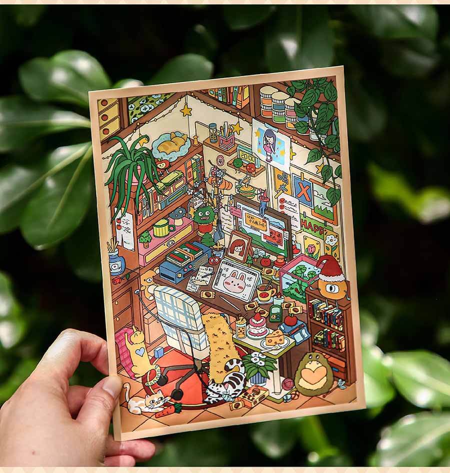 Gentle Day DIY 3D Scene Stickers 4 Cute Scenes(M)