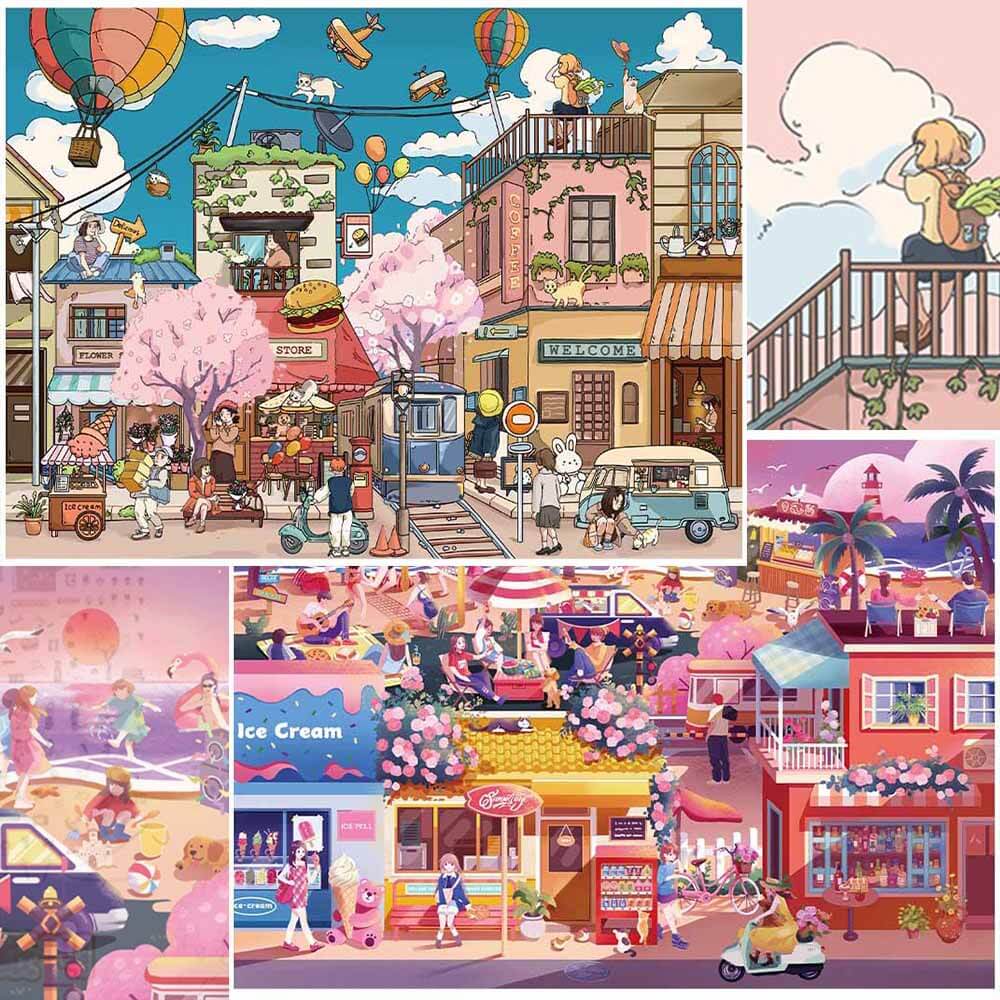 Coastal Twilight DIY 3D Scene Stickers 2 Cute Scenes(L)