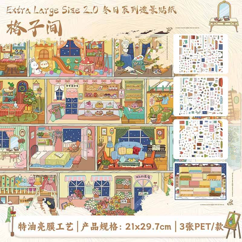 Snow Haven DIY 3D Sticker 3 Cute Miniature Scenes(L)
