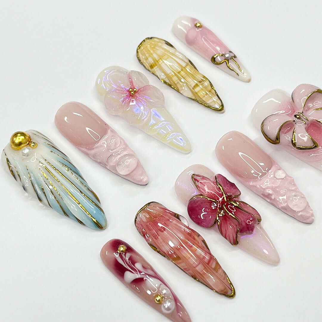 Art Garden Press On Nails Beach Parasise - Beauty Art Garden