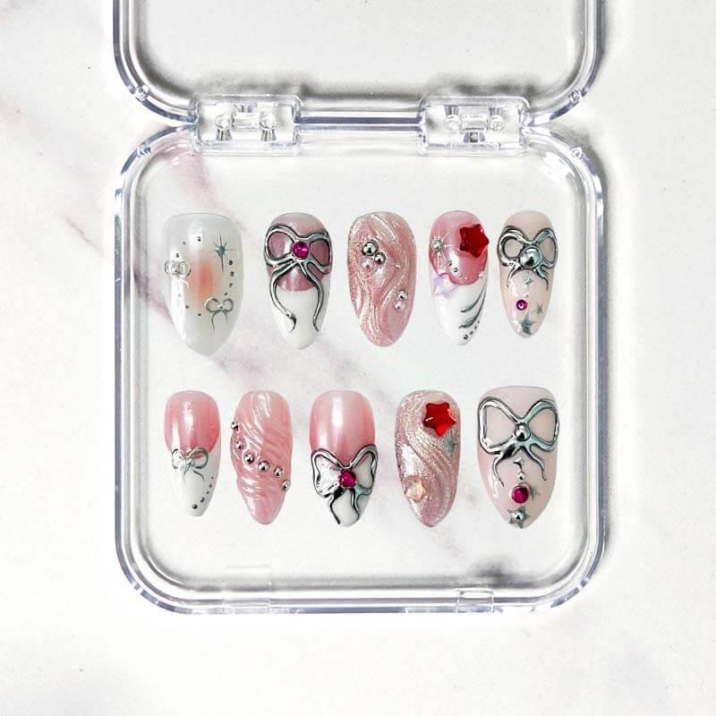 Art Garden Press On Nails Bow Bow Bow - Beauty Art Garden