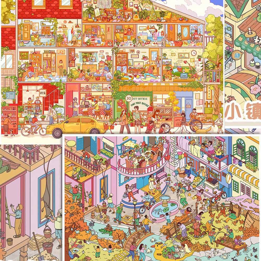 Autumn Tale DIY 3D Scene Stickers 2 Cute Scenes(L)