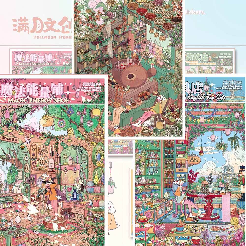 Enchanted Shop DIY 3D Scene Stickers 3 Cute Scenes(L)