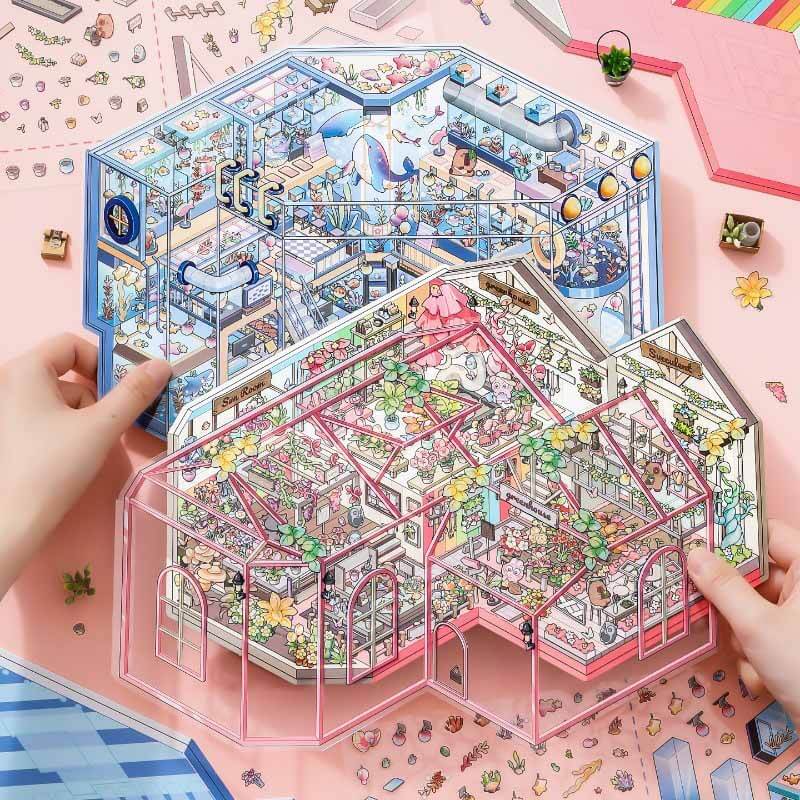 Nature Diaries DIY 3D Scene Stickers 2 Cute Miniature Scenes(L)